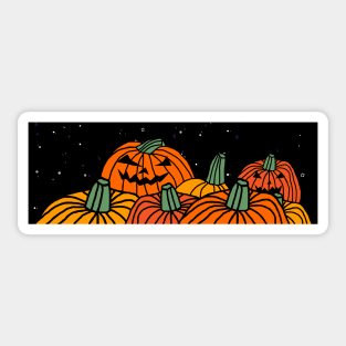 Night Time Spooky Pumpkins at Halloween Sticker